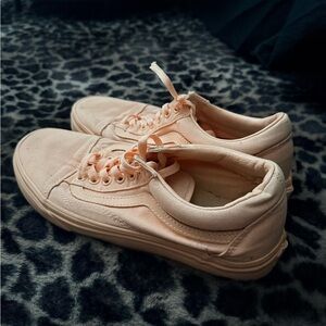 Vans Peach Pink Low Top Canvas Sneakers